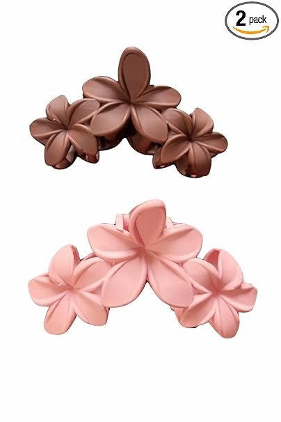 Floral Pearl Hair Claw Clips Set for Women & Girls | Strong Hold Stylish Hair Accessories for Daily Wear & Party Styling (pack of 2)