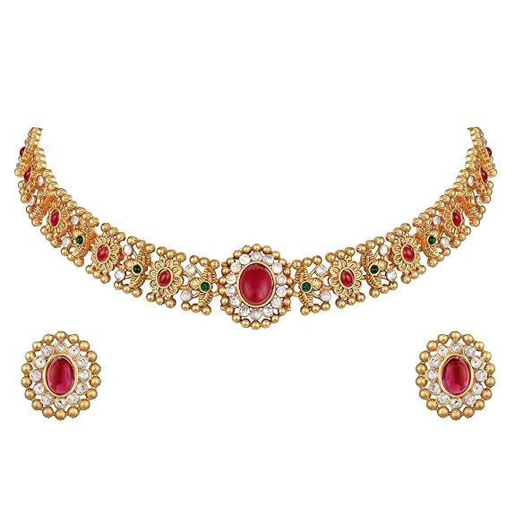 Shining Diva Fashion Necklace Jewellery Set for Women Traditional Latest Stylish Design Fancy (16637s)