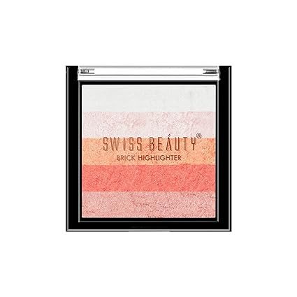 Swiss Beauty Brick Highlighter | Highly-pigmented Powder Highlighter + Bronzer with Easy-to-blend Formula | Shade- 2, 7g |