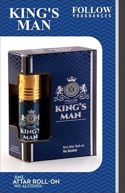 King's Man Attar 6ml | Unisex Arabic & French Blend of Non-Alcoholic Attar | Roll-On Attar | Long Lasting Attar