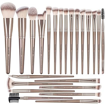 MAANGE Makeup Brush Set 23 Pcs Makeup Brushes Premium Synthetic Make up brushes Professional Face Powder Blush Pointed Eyeshadow Blending Brush Kit, Graduation Gift (Champagne)