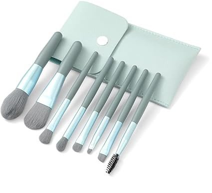 ETSAP 8 Pcs Brush Set With Pouch, Makeup Brushes Premium Synthetic Kabuki Foundation, Concealers, Eye Shadows Professional Blush, Face Powder, Highlighter, Contour, Blending Eyeliner (MULTICOLOUR)