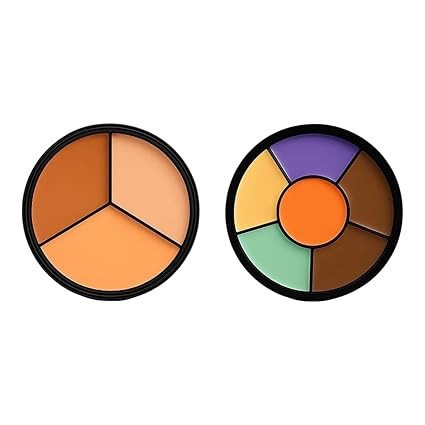 Concealer & Color Corrector Combo Set | 3 Shade Contour Palette with 6 Shade Color Correcting Wheel | Creamy Blendable Formula | Full Coverage Face Makeup Kit