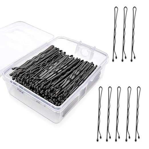 100PCS 2 Inch Bobby Pins Black,Pain-Free Bobby Pins for All Hair Types,Hair Pins for Women Girls,Hairpins for Buns with Box(Black)