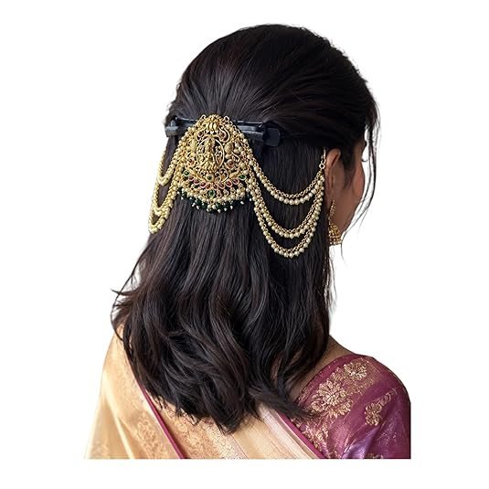 Bridal Hair Chain with Pearls, Wedding Juda Pin Accessories for Women Hair Pin for Bridal and Bridesmaid