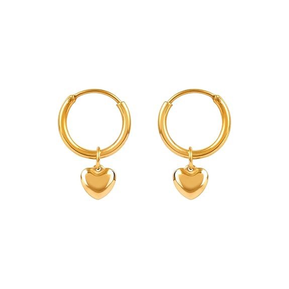18K Gold Plated Heart Earrings for Women | Waterproof & Anti Tarnish Demifine Jewelry |