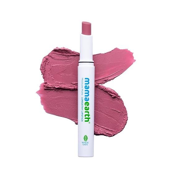 Mamaearth Moisture Matte Longstay Lipstick with Avocado Oil & Vitamin E for 12 Hour Long Stay-08 Pink Tulip - 2 g