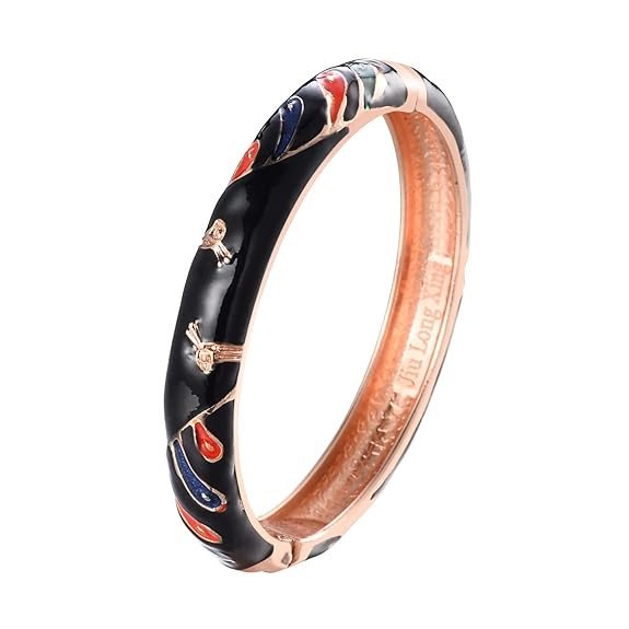 Womens Colorful Enamel Bangle Bracelet With Gift Box