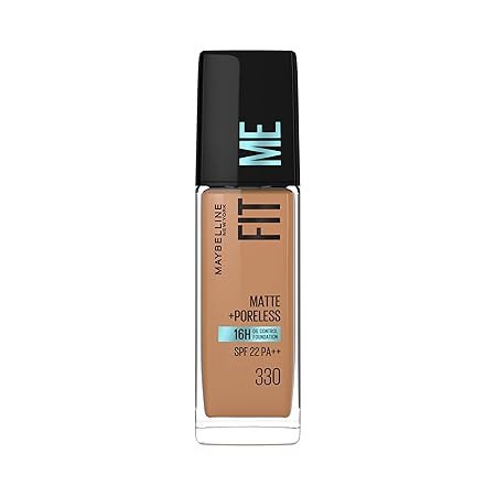 Maybelline New York Fit Me Matte + Poreless Liquid Foundation, 330 Toffee | Matte Foundation | Oil Control Foundation | Foundation With SPF, 30 ml