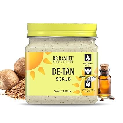 DR.RASHEL De-Tan Scrub For Face & Body (380 Ml) | Revitalizing Tan Removal | Cleanser,Dead Skin | Blackhead Remover For Deep Exfoliation