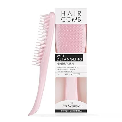 Lyrovo Ultimate Hair Brush Comb for Women for Wet & Dry Hair Eliminates Knots & Reduces Breakage for All Hair Types (Pink)