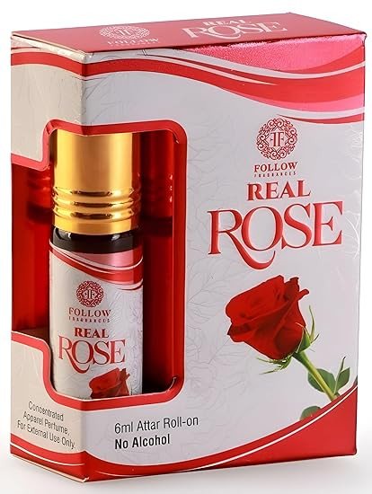 Real Rose Attar Original Arabic 100% Pure Ittar Roll On For Eid, Ramadan, Religious & Personal Use/Natural Umrah Gift & Vegan Islamic Gulab For Unisex Non-Alcoholic Long Lasting, 6ml