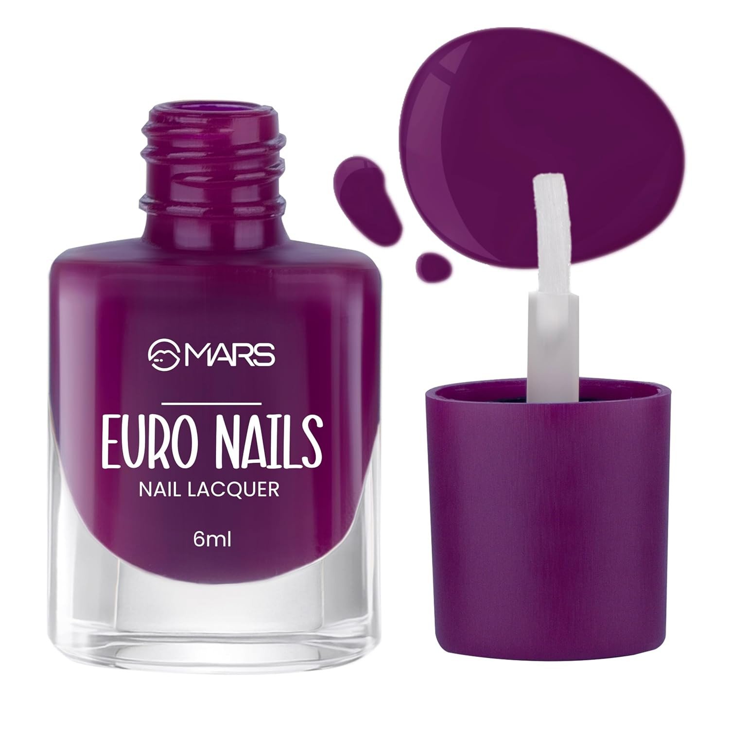 MARS EURO Nail Lacquer | Glossy Gel Finish | Rich Pigmentation | Chip Free | Quick Drying Formula | Long Lasting Nail Polish for Women | (6.0 ml) (Shade-04)